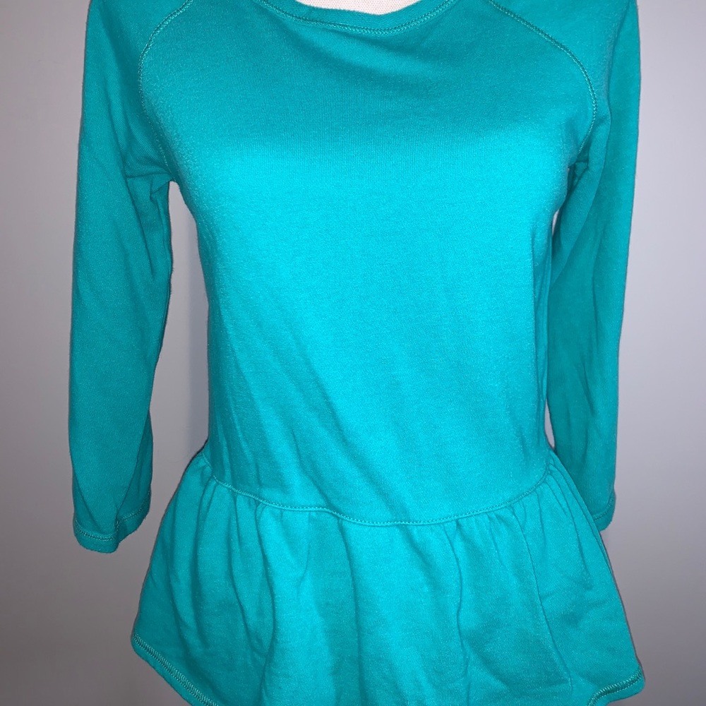 Aerie Peplum Sweatshirt in turquoise - Picture 2 of 12